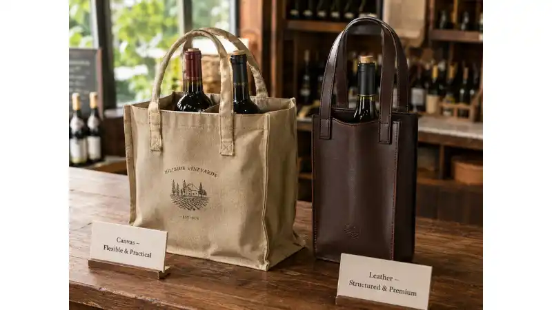 Canvas vs Leather Wine Bottle Tote Bags: Which Is Better for Wineries, Tastings, and Gifts?