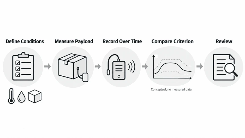 Conceptual cooler bag cold-retention test workflow from conditions to review decision Filename: cooler-bag-cold-retention-test-workflow.png Conceptual cooler bag cold-retention test workflow from conditions to review decision Filename: cooler-bag-cold-retention-test-workflow.png